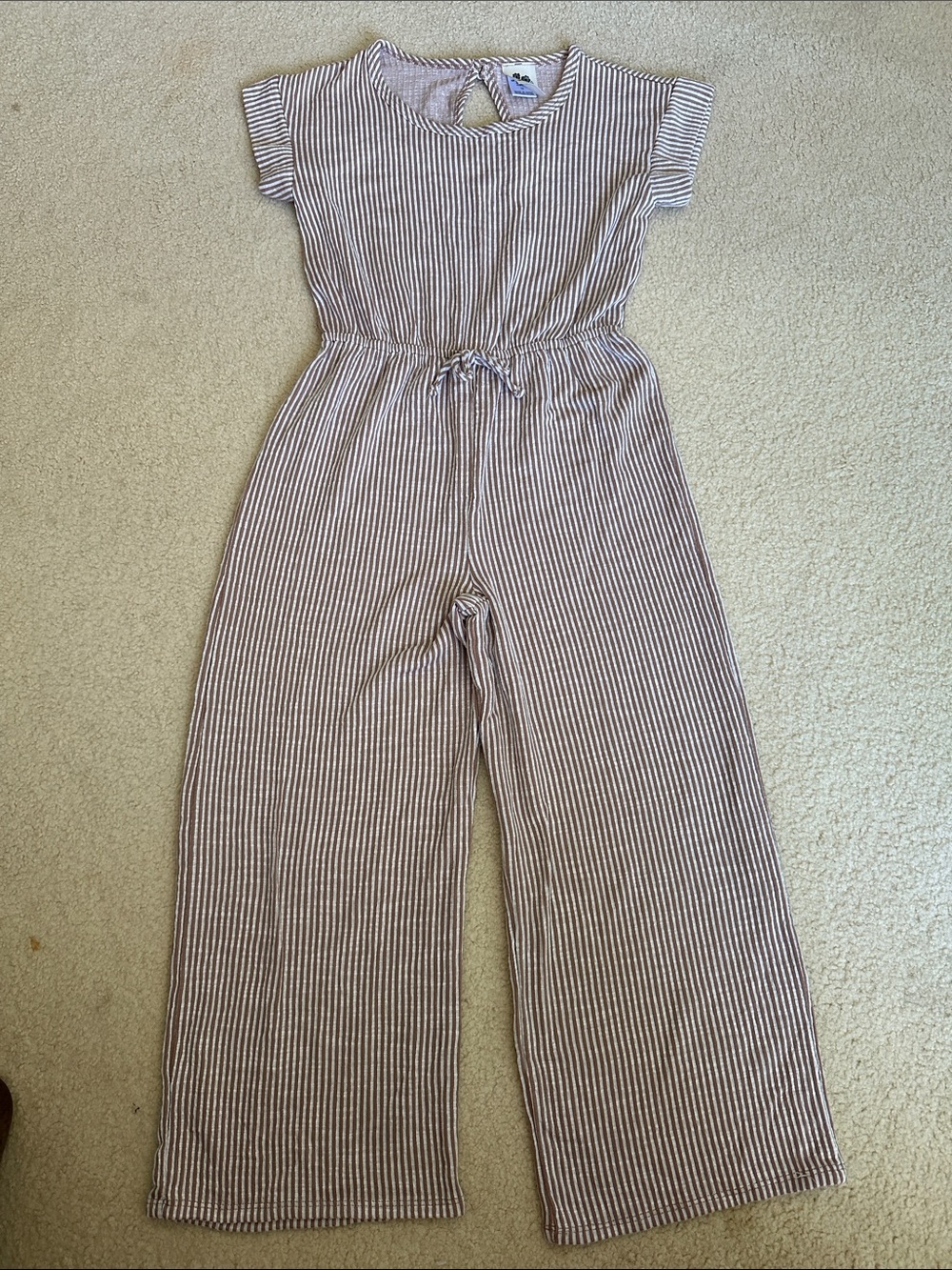 Lily Bleu and White Striped Wide-Leg Jumpsuit